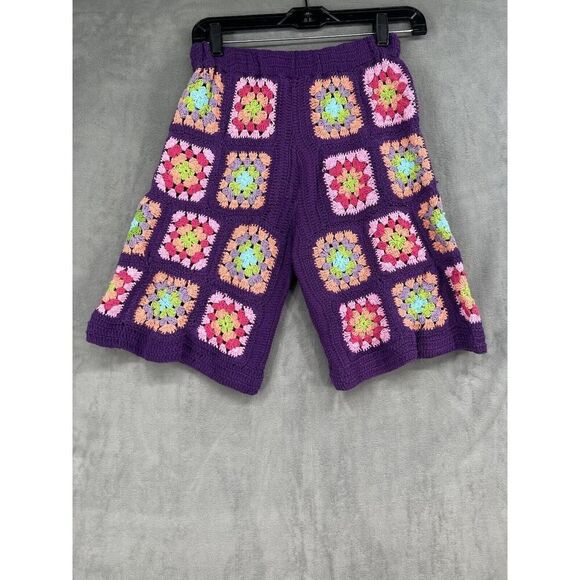 Free People Pants - FLOOK Frances Long Shorts Purple Combo Size Medium Colorful